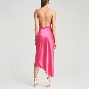 NWT SER.O.YA Emma Silk Dress Fuchsia Purple XS